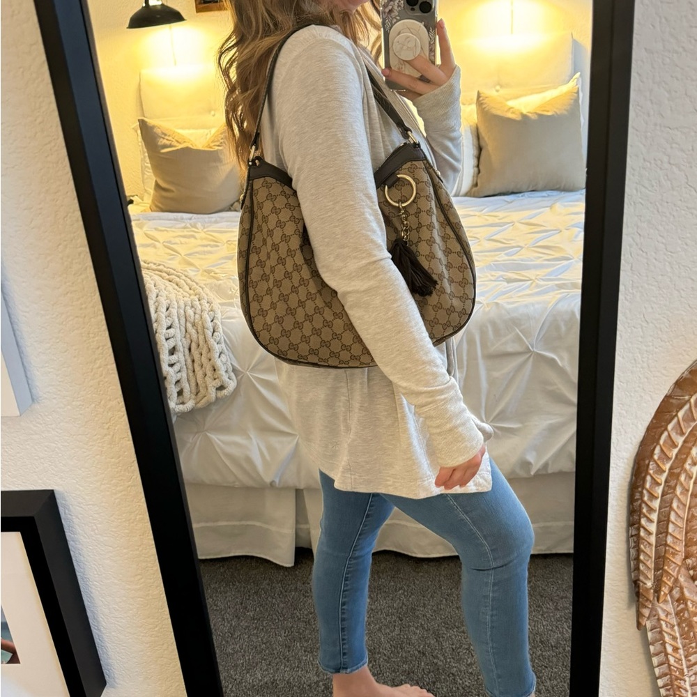 Gucci Monogram Canvas Sukey Hobo Bag + Gucci Original GG Wallet - AUTHENTIC - Picture 16 of 16